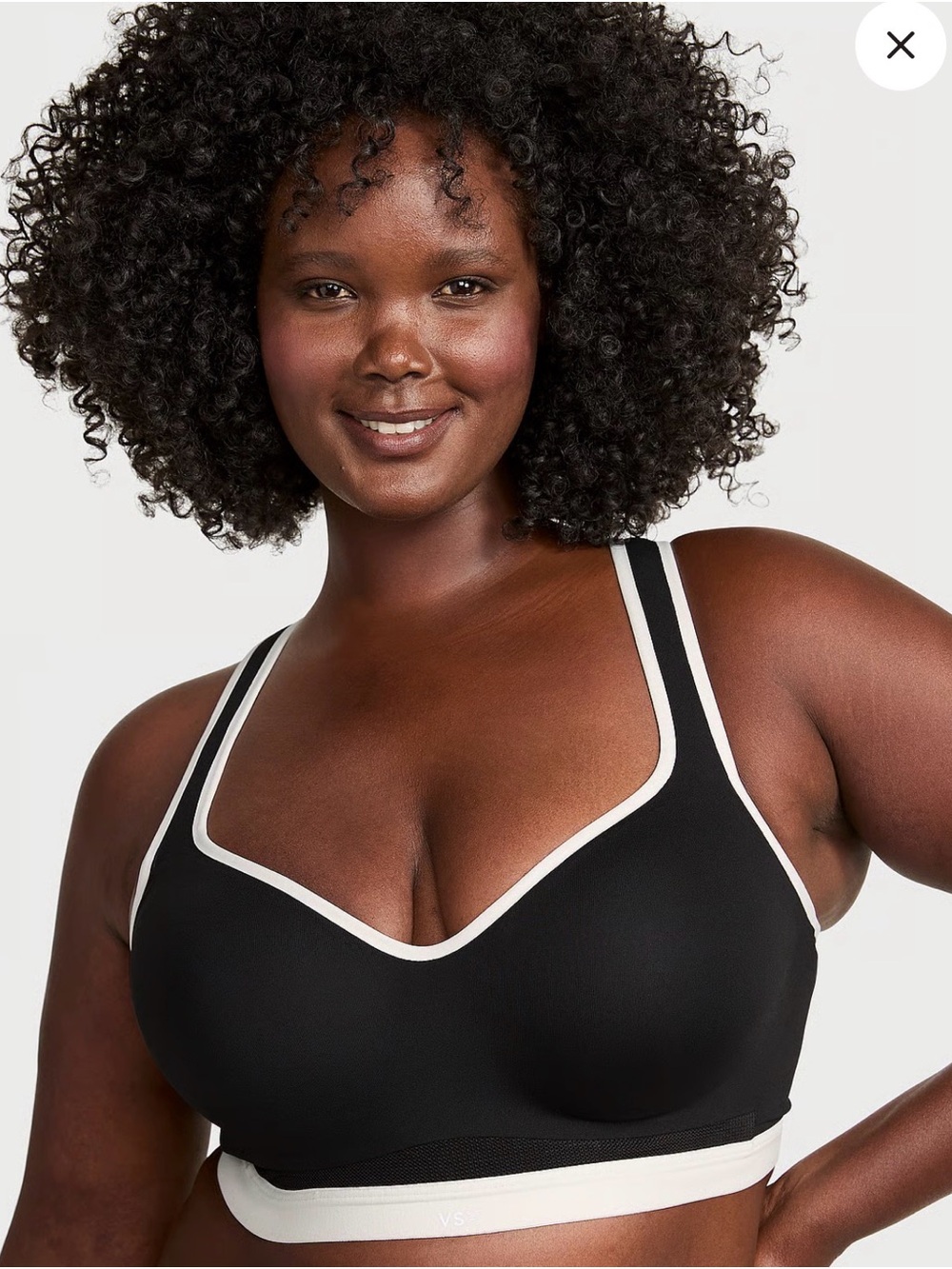 NWT - VSX - sports bra 38DDD- Black & White Piped Sports Bra